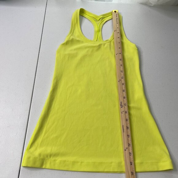 Lululemon Cool Racerback‎ Tank Top Women's XS Yellow Running Workout Athleisure - Picture 5 of 6